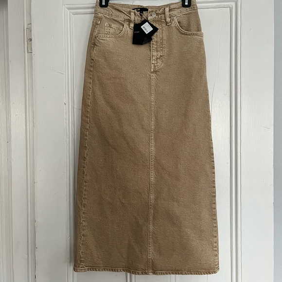 NWT Maje high-waist denim maxi skirt marron - Picture 4 of 7
